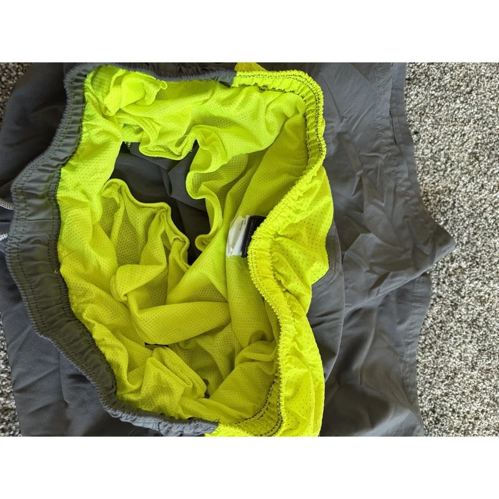 Nike Swim Shorts Mesh Lined Gray‎ Volt Yellow Men's Large